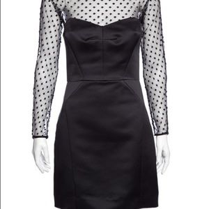 Milly mini skirt cocktail dress polka dot silk 4